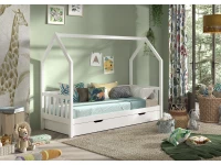Vipack Cabane huisbed MH met bedlade 90x200 - wit - Afbeelding 2