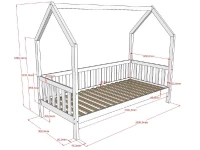 Vipack Cabane huisbed MH met bedlade 90x200 - wit - Afbeelding 3