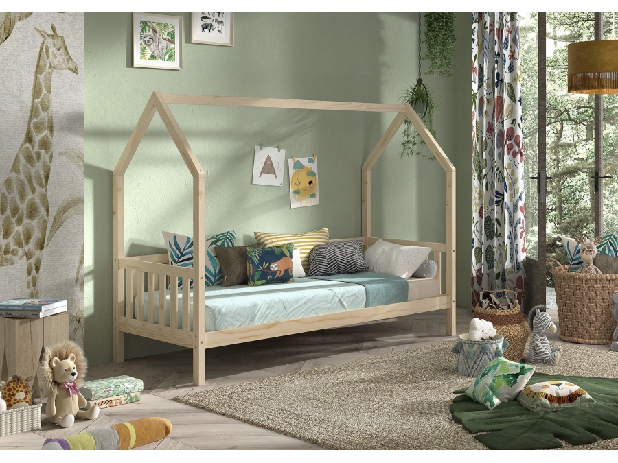 Vipack Cabane huisbed MH 90x200 - natuur - Afbeelding 2