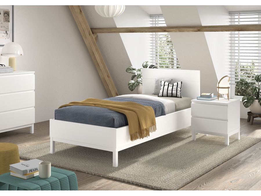 Vipack Eva bed met nachtkastje wit - Afbeelding 2