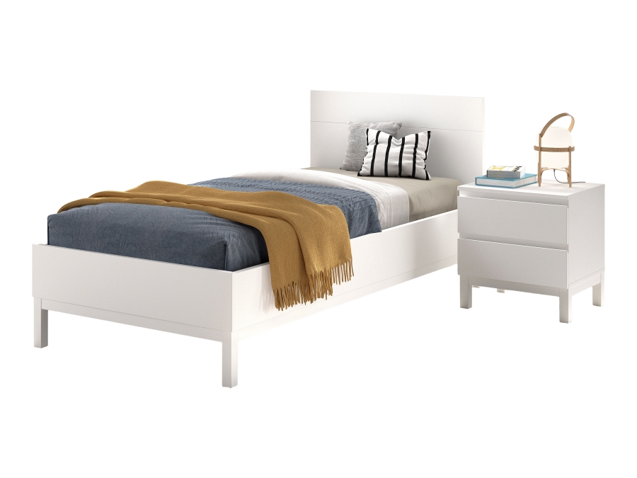 Vipack Eva bed met nachtkastje wit