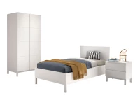 Vipack Eva bed met nachtkastje en 2-deurs kledingkast wit