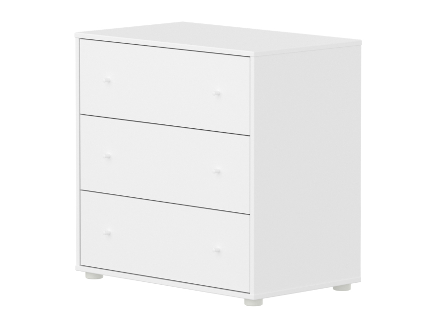 Flexa Saga commode 3 lades met witte knoppen - Wit