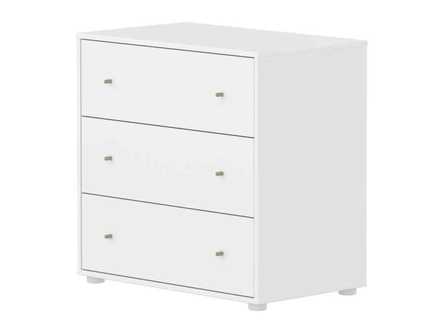 Flexa Saga commode 3 lades met oat knoppen - Wit