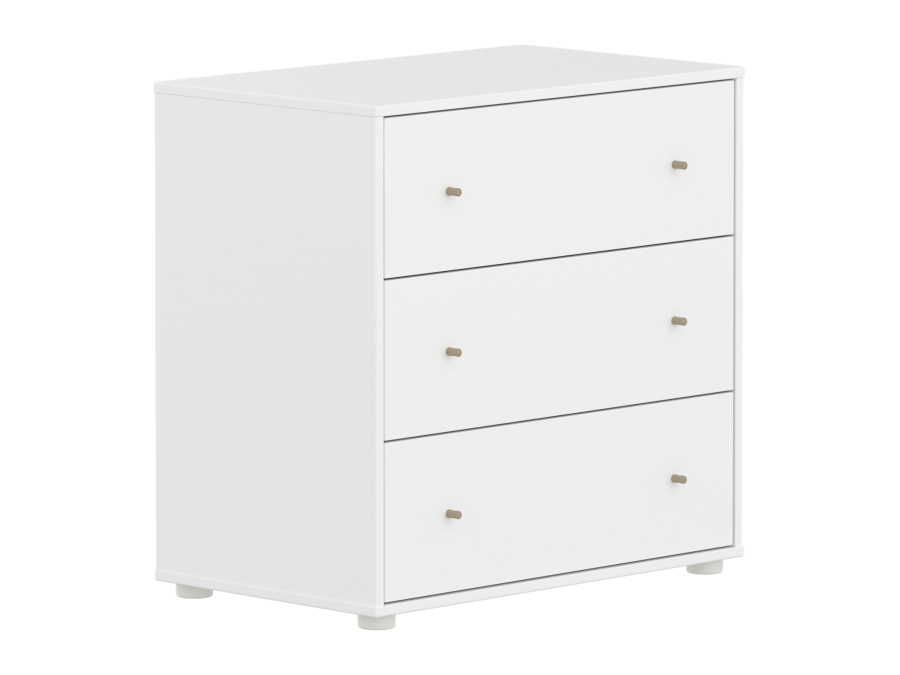 Flexa Saga commode 3 lades met oat knoppen - Wit - Afbeelding 3