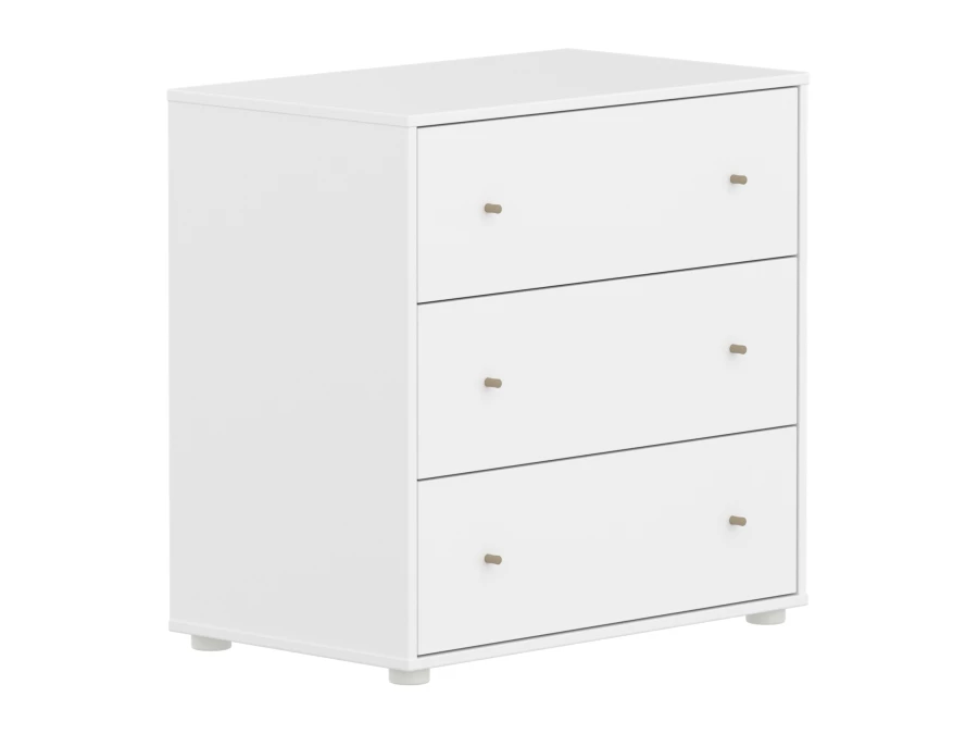 Flexa Saga commode 3 lades met oat knoppen - Wit - Afbeelding 3