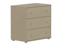 Flexa Saga commode 3 lades met eiken knoppen - Oat - Afbeelding 3