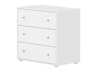 Flexa Saga commode 3 lades met eiken knoppen - Wit