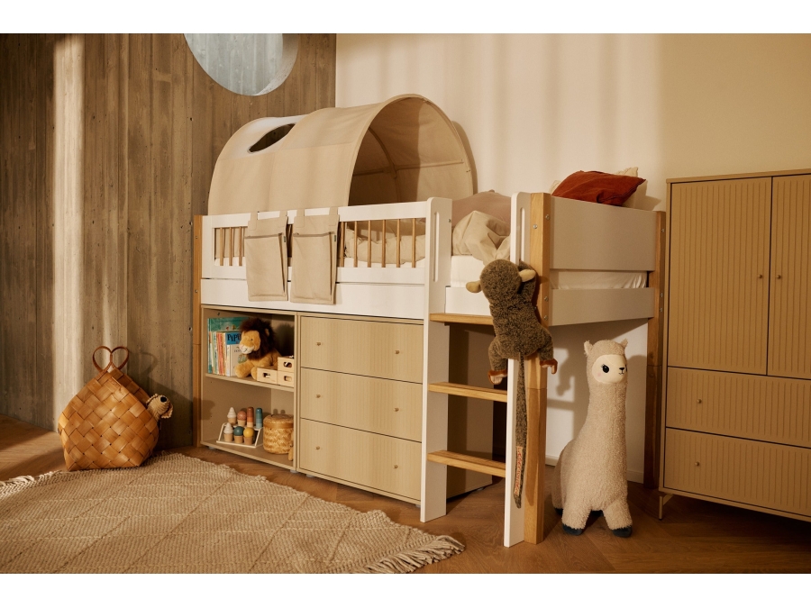 Flexa Saga commode 3 lades met oat knoppen - Oat grooves - Afbeelding 3