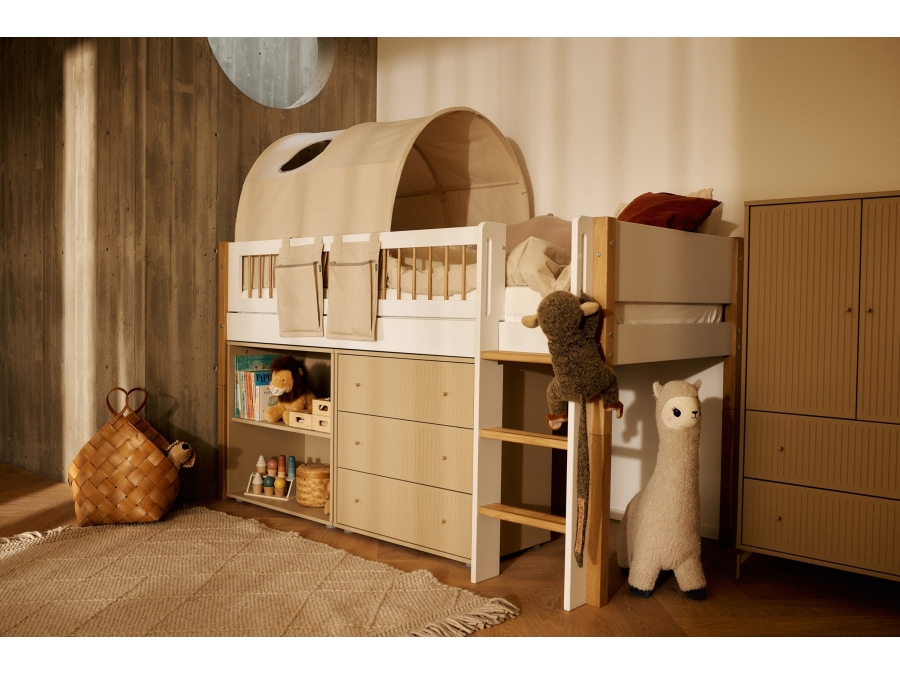 Flexa Saga commode 3 lades met oat knoppen - Oat grooves - Afbeelding 2