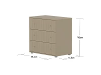 Flexa Saga commode 3 lades met oat knoppen - Oat grooves - Afbeelding 6