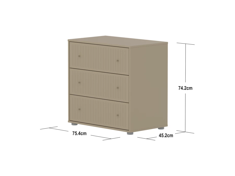 Flexa Saga commode 3 lades met oat knoppen - Oat grooves - Afbeelding 6