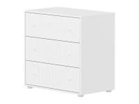 Flexa Saga commode 3 lades met witte knoppen - Wit grooves