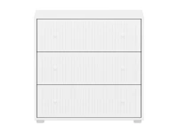 Flexa Saga commode 3 lades met witte knoppen - Wit grooves - Afbeelding 2