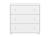 Flexa Saga commode 3 lades met oat knoppen - Wit grooves - Afbeelding 2