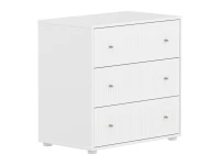 Flexa Saga commode 3 lades met oat knoppen - Wit grooves - Afbeelding 3