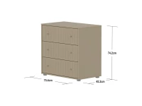 Flexa Saga commode 3 lades met eiken knoppen - Oat grooves - Afbeelding 6