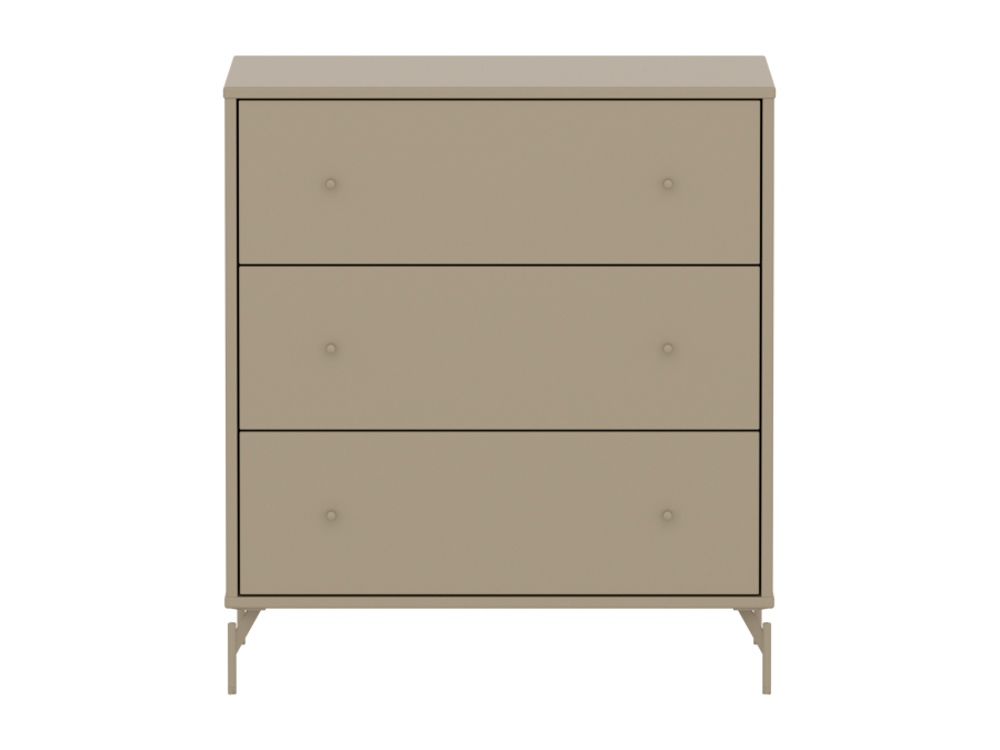 Flexa Saga commode 3 lades met oat knoppen en poten - Oat - Afbeelding 2