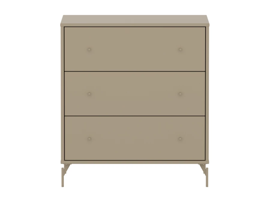 Flexa Saga commode 3 lades met oat knoppen en poten - Oat - Afbeelding 2
