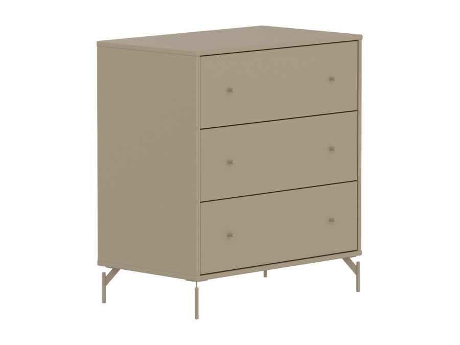 Flexa Saga commode 3 lades met oat knoppen en poten - Oat - Afbeelding 3