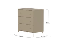 Flexa Saga commode 3 lades met oat knoppen en poten - Oat - Afbeelding 4