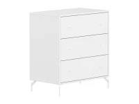 Flexa Saga commode 3 lades met witte knoppen en poten - Wit - Afbeelding 3