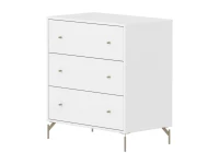 Flexa Saga commode 3 lades met oat knoppen en poten - Wit
