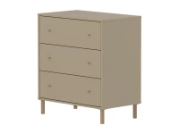 Flexa Saga commode 3 lades met eiken knoppen en poten - Oat
