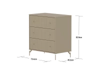 Flexa Saga commode 3 lades met oat knoppen en poten - Oat grooves - Afbeelding 6