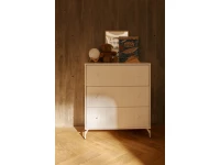 Flexa Saga commode 3 lades met witte knoppen en poten - Wit grooves - Afbeelding 2