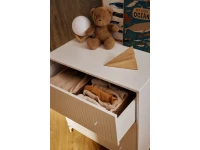 Flexa Saga commode 3 lades met witte knoppen en poten - Wit grooves - Afbeelding 3