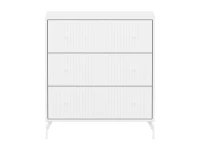 Flexa Saga commode 3 lades met witte knoppen en poten - Wit grooves - Afbeelding 5