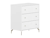 Flexa Saga commode 3 lades met oat knoppen en poten - Wit grooves - Afbeelding 3