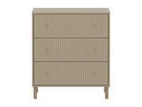 Flexa Saga commode 3 lades met eiken knoppen en poten - Oat grooves - Afbeelding 2