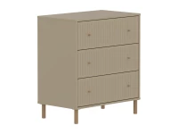 Flexa Saga commode 3 lades met eiken knoppen en poten - Oat grooves - Afbeelding 3