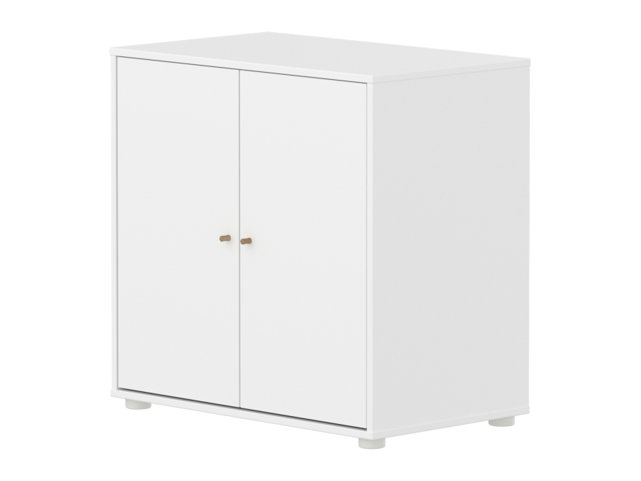 Flexa Saga kastje met eiken knoppen - Wit