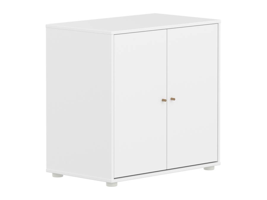Flexa Saga kastje met eiken knoppen - Wit - Afbeelding 3