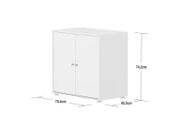 Flexa Saga kastje met eiken knoppen - Wit - Afbeelding 4