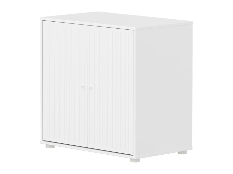 Flexa Saga kastje met witte knoppen - Wit grooves