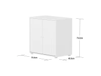 Flexa Saga kastje met witte knoppen - Wit grooves - Afbeelding 4