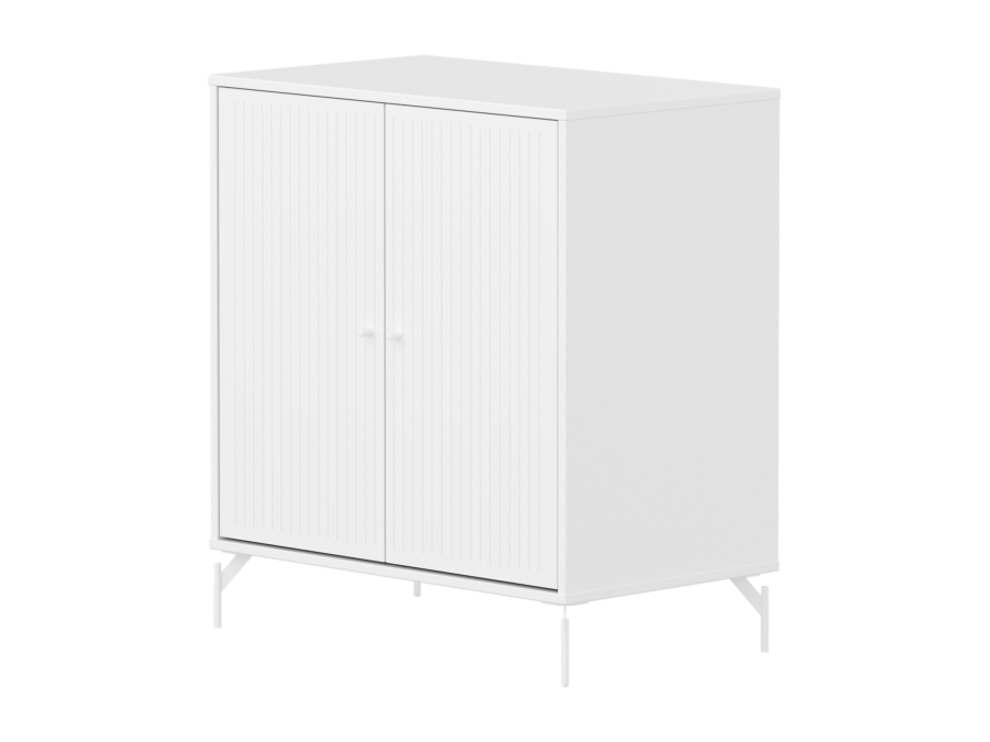 Flexa Saga kastje met witte knoppen en poten - Wit grooves