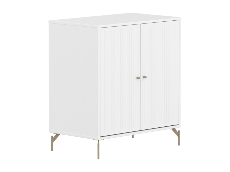 Flexa Saga kastje met oat knoppen en poten - Wit grooves - Afbeelding 3