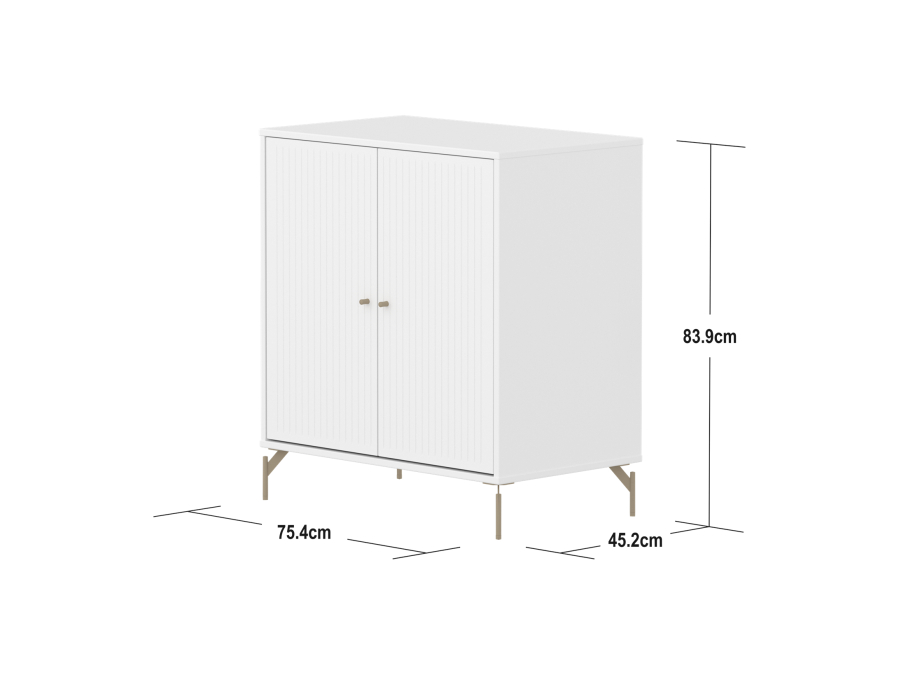 Flexa Saga kastje met oat knoppen en poten - Wit grooves - Afbeelding 4