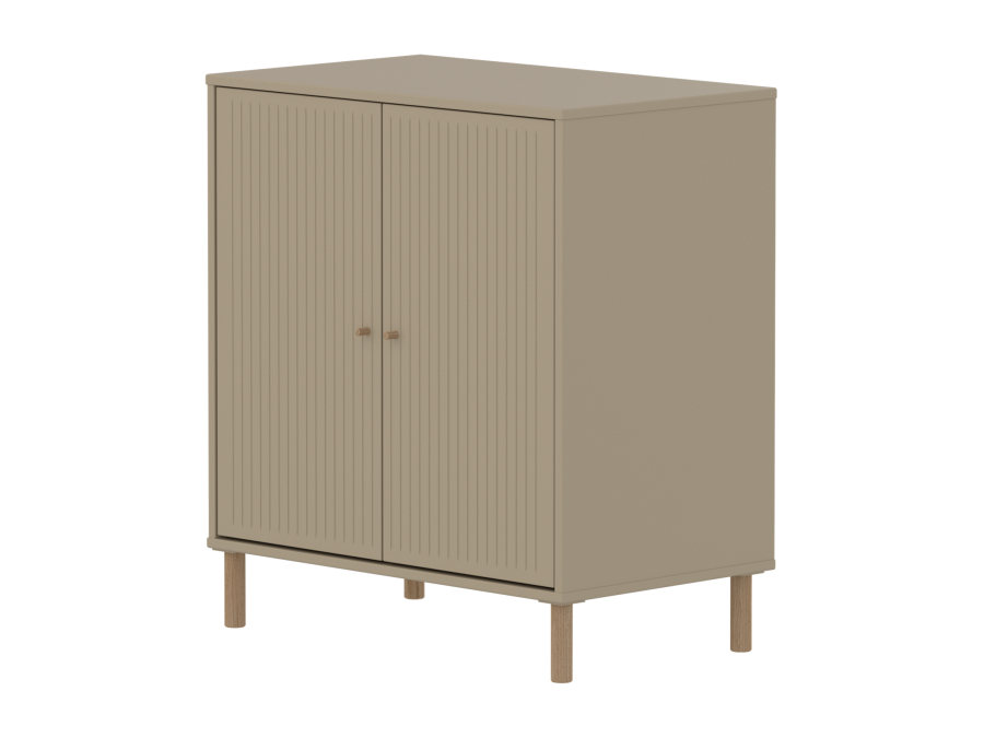 Flexa Saga kastje met eiken knoppen en poten - Oat grooves