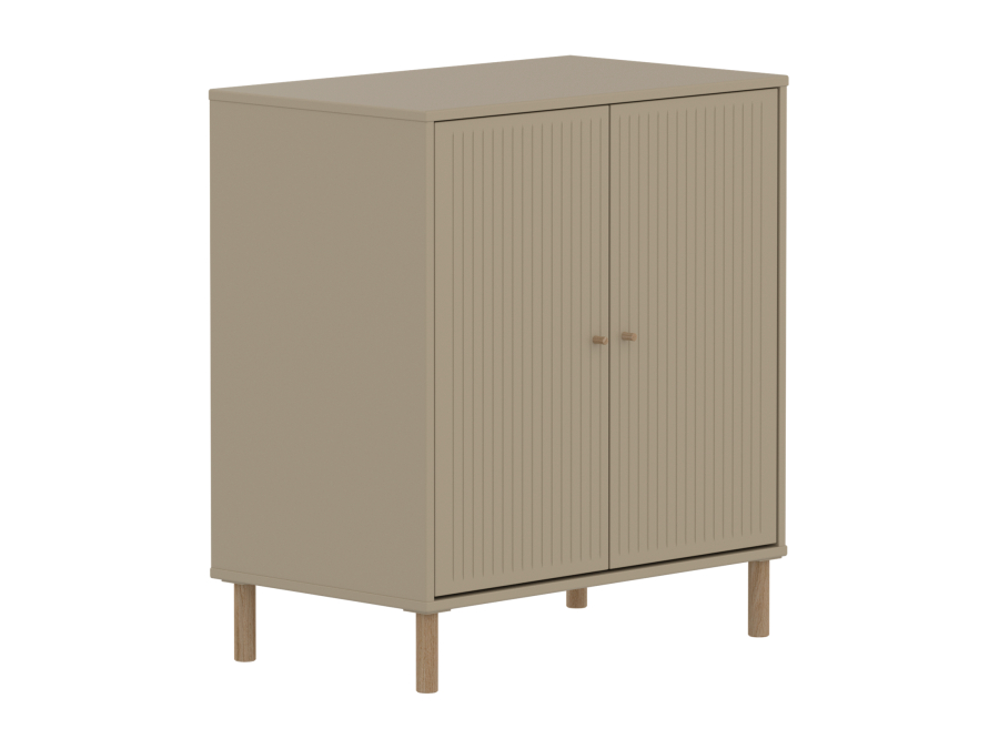 Flexa Saga kastje met eiken knoppen en poten - Oat grooves - Afbeelding 3