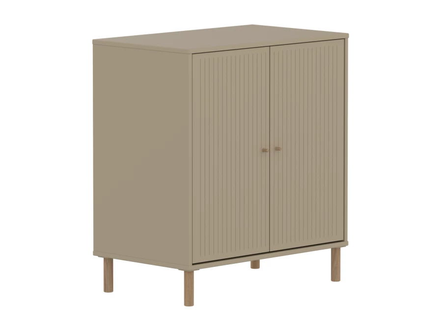 Flexa Saga kastje met eiken knoppen en poten - Oat grooves - Afbeelding 3