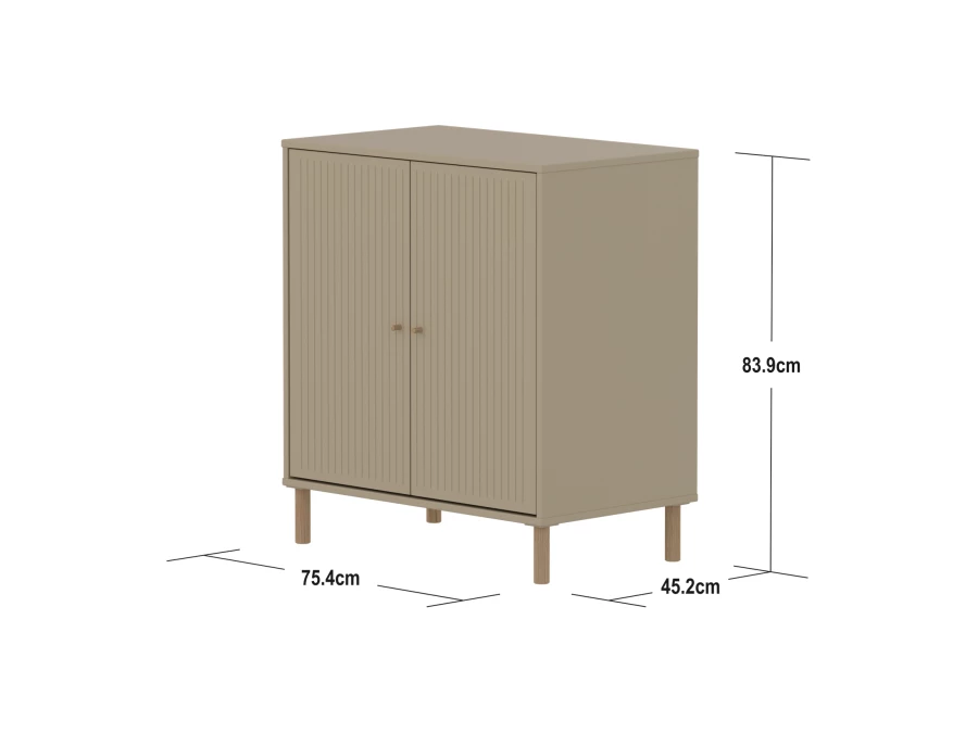 Flexa Saga kastje met eiken knoppen en poten - Oat grooves - Afbeelding 4