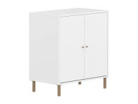 Flexa Saga kastje met eiken knoppen en poten - Wit grooves - Afbeelding 3