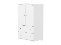 Flexa Saga kledingkast met lades en eiken knoppen - Wit
