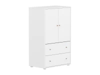 Flexa Saga kledingkast met lades en eiken knoppen - Wit - Afbeelding 3